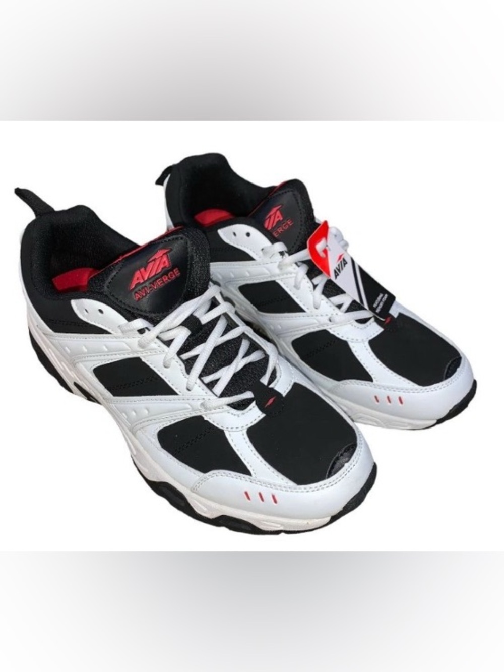 Avia Black White Sneakers with Red Details
